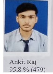 ANKIT RAJ,<br/>Marks 95.8%